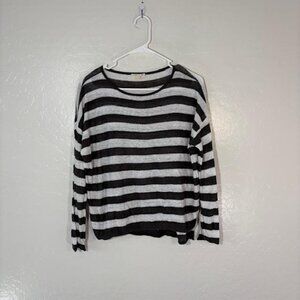 Eileen Fisher Sweater Womens Petite Medium Striped Linen Pullover Top
